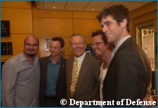 Donald Rumsfeld visits the CSI: NY sets